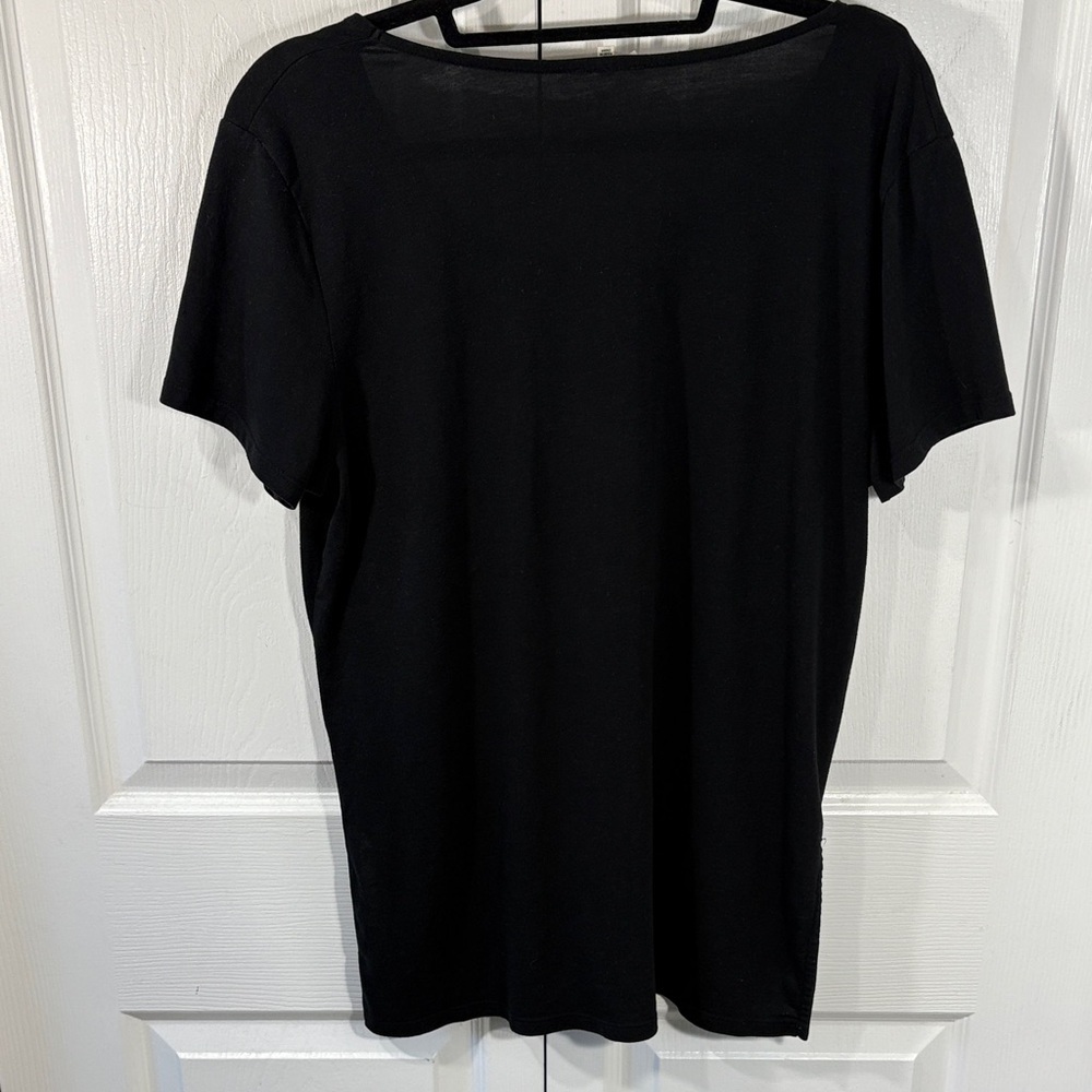 Wilfred Black Scoop Neck Tee Soft Casual Pocket T-Shirt Minimal Summer Top - Picture 5 of 7